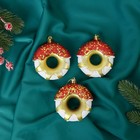 Ёлочные игрушки 3 шт. «Пончик праздничный» 7×8 см, МИКС - Фото 1