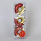 Ёлочные игрушки 3 шт. «Пончик праздничный» 7×8 см, МИКС - Фото 2