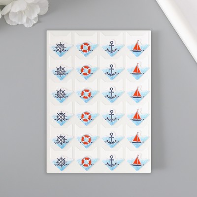 Набор уголков с кармашком для фотографий 24 уголка «Морские», 12.5×9 см