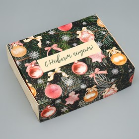 Коробка складная «Елочные шары», 31 х 24.5 х 9 см, Новый год