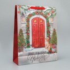 Пакет крафтовый вертикальный «Новогодний дом», L 31 × 40 × 11.5 см - Фото 4