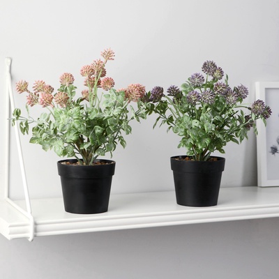 Искусственный цветок в горшке «Мордовник», 9×22 см, МИКС