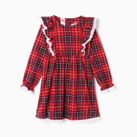 Платье для девочки «Синичка», цвет красный, рост 98 см