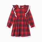 Платье для девочки «Синичка», цвет красный, рост 122 см - фото 11168702