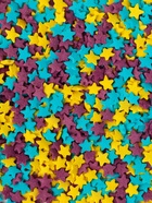 Посыпка сахарная декоративная Звездочки голубые, фиолетовые, желтые, 20 г - Фото 2