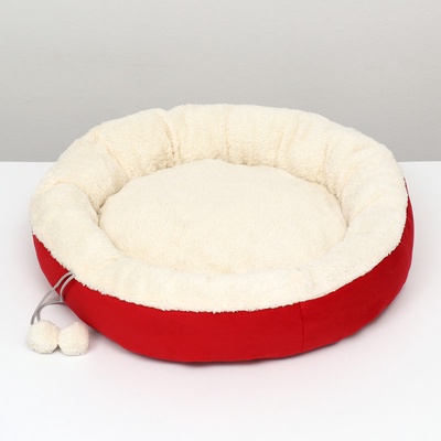 Лежанка «Снежок», 56×46×13 см, красная