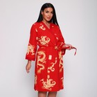 Комплект женский (халат/сорочка), цвет красный, размер 44 - Фото 4