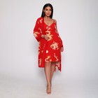 Комплект женский (халат/сорочка), цвет красный, размер 44 - Фото 5