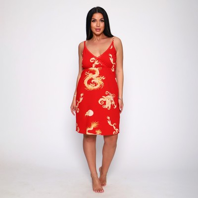 Сорочка ночная женская, красная, размер 46