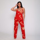 Комплект женский (топ/брюки), цвет красный, размер 44 - фото 320129035