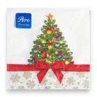 Салфетки новогодние бумажные Pero Prestige «Праздничная ель», 3 слоя, 33×33 см, 20 шт. - Фото 3