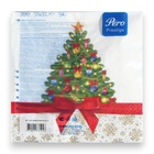 Салфетки новогодние бумажные Pero Prestige «Праздничная ель», 3 слоя, 33×33 см, 20 шт. - Фото 4