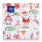 Салфетки новогодние бумажные Pero Prestige «Веселые друзья», 3 слоя, 33×33 см, 20 шт. - Фото 3