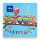 Новогодние салфетки бумажные Pero Prestige «Совята», 3 слоя, 33х33 см, 20 шт. - Фото 3