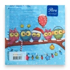 Новогодние салфетки бумажные Pero Prestige «Совята», 3 слоя, 33х33 см, 20 шт. - Фото 4