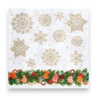 Новогодние салфетки бумажные Лилия «Еловое украшение», 2 слоя, 33х33 см, 20 шт - Фото 2
