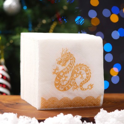 Салфетки бумажные Лилия «Мушу», 1 слой, 24х24, 100 шт.