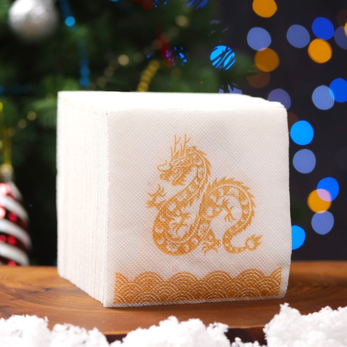 Салфетки бумажные Лилия «Мушу», 1 слой, 24х24, 100 шт. - Фото 1