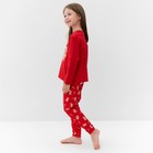 Пижама для девочки, цвет красный/печеньки, рост 104-110 см - Фото 2