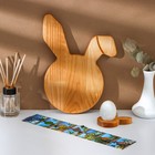 Пасхальный деревянный набор Adelica, подставка для яиц заяц 1 ячейка, сервировочная доска, термонаклейки 7 шт., берёза - Фото 1