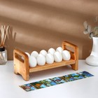 Подставка для яиц на ножках Adelica «Пасха», 10 ячеек, термонаклейки 7 шт., дерево берёза - Фото 3