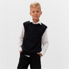 Жилетка для мальчика MINAKU: School Collection, цвет чёрный, рост 128 см - фото 8253015