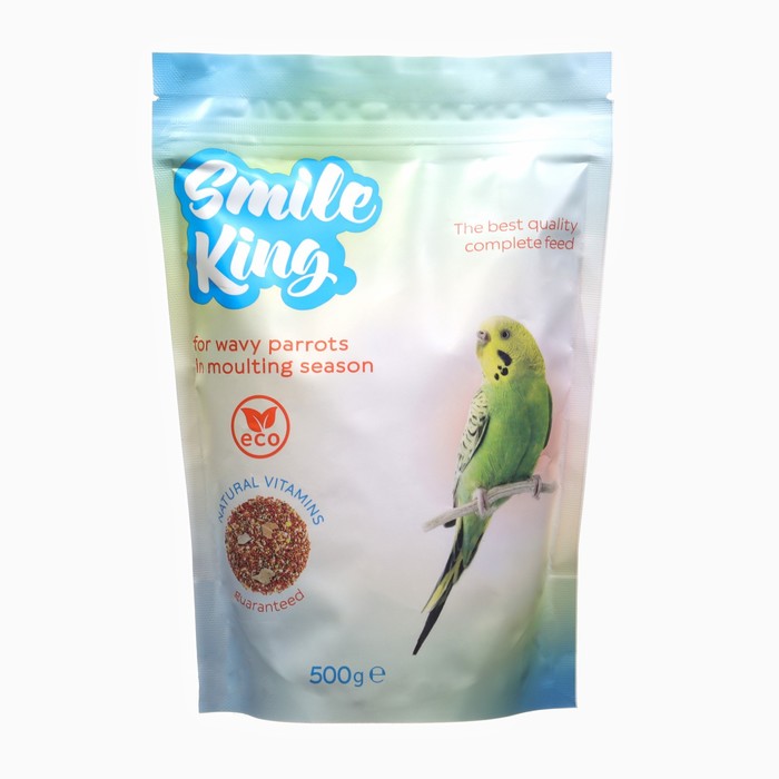 Корм Smile King для волнистого попугая в период линьки, 500 г - Фото 1