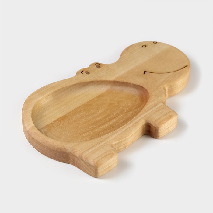 Менажница - тарелка деревянная Adelica «Бегемотик», 19,5×12,5×1,8 см, берёза