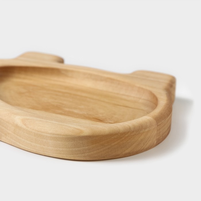 Менажница - тарелка деревянная Adelica «Бегемотик», 19,5×12,5×1,8 см, берёза