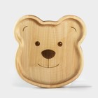 Менажница - тарелка деревянная Adelica «Медвежонок», 18×18×1,8 см, берёза - фото 4469255