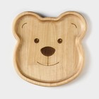 Тарелка деревянная Adelica «Медвежонок», 18×18×1,8 см, берёза - Фото 3