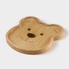 Тарелка деревянная Adelica «Медвежонок», 18×18×1,8 см, берёза - фото 4395388