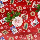 Бумага упаковочная новогодняя глянцевая «Открытки», 70×100 см - Фото 3