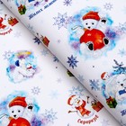 Бумага упаковочная новогодняя глянцевая «Белые медведи», 70×100 см - Фото 2