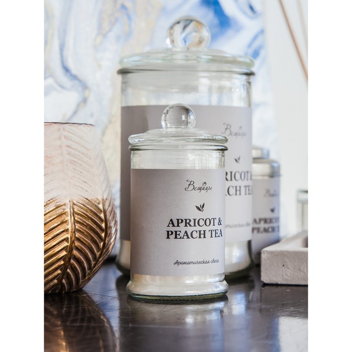 Свеча ароматическая в стекле APRICOT & PEACH, 6×11 см - фото 1887252303