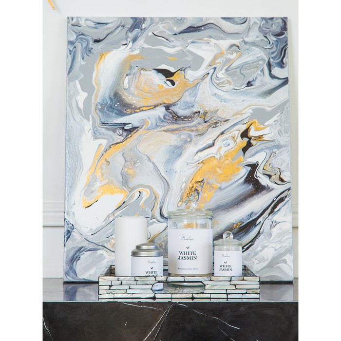 Свеча ароматическая в стекле WHITE JASMINE, 6×11 см - фото 1907848907