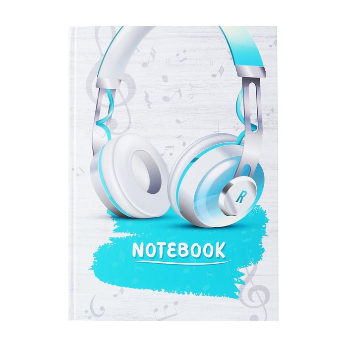 Колледж-тетрадь в твердой обложке 7БЦ, А4, 80 листов, Наушники, блок в клетку, матовая ламинация, ВЫБОРОЧНЫЙ ЛАК - Фото 1