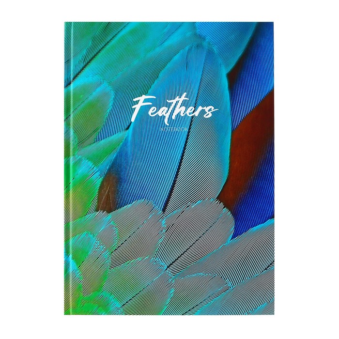 Колледж-тетрадь в твердой обложке 7БЦ, А4, 160 листов, Перья, блок в клетку, матовая ламинация, ВЫБОРОЧНЫЙ ЛАК - Фото 1