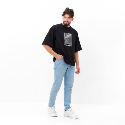 Футболка мужская KAFTAN Drop, размер 52, чёрная
