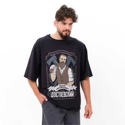 Футболка мужская KAFTAN «Достоевский», размер 50, чёрная