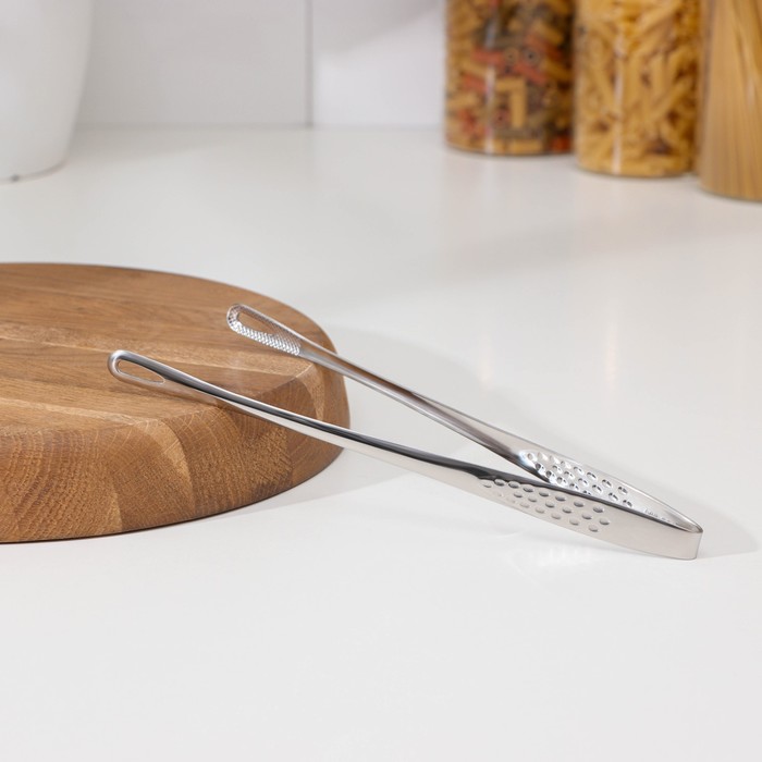 Щипцы кухонные Magistro Drop, 27.9 см, 304 сталь, цвет серебристый - Фото 1