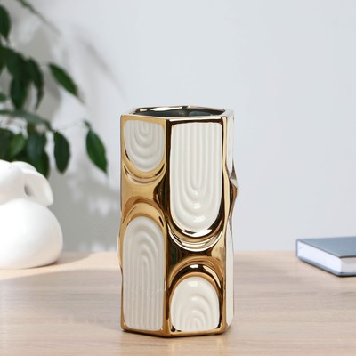 Ваза «Аббей», d=11 см, h=21 см, керамика, белая