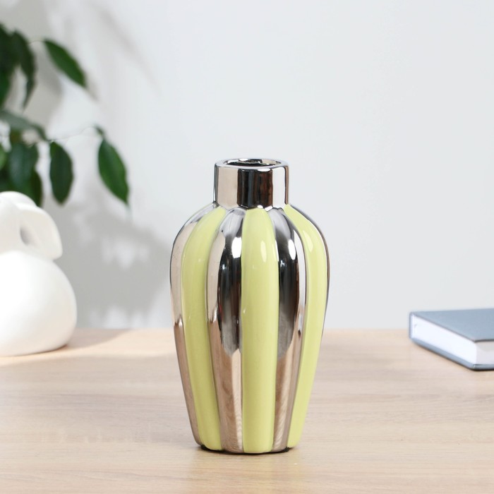 Ваза «Далки», d=4.5 см, 18×10 см, керамика, зелёная - Фото 1