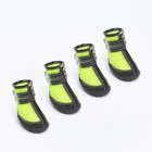 Ботинки высокие для больших собак, набор 4 шт., размер M (подошва 9×6.4 см), чёрно-салатовые - Фото 1