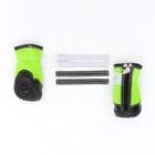 Ботинки высокие для больших собак, набор 4 шт., размер M (подошва 9×6.4 см), чёрно-салатовые - Фото 5