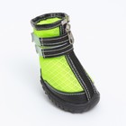 Ботинки высокие для больших собак, набор 4 шт, размер L (подошва 10х7 см), чёрно-салатовые - Фото 3