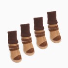 Ботинки высокие с чулком, набор 4 шт, размер 1 (подошва 4,4 х 3,6 см), коричневые - фото 9347810