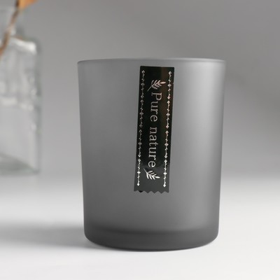 Стакан для свечей стеклянный Pure nature 220 мл серый, матовый, 7×7×8.4 см
