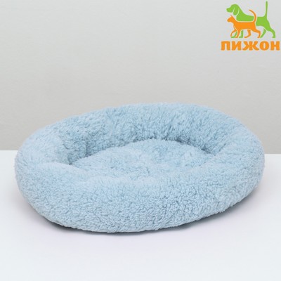 Лежанка для животных «Уют», мягкий мех, 45×35×11 см, голубая