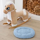 Лежанка для собак и кошек «Уют», мягкий мех, 45×35×11 см, голубая - Фото 3